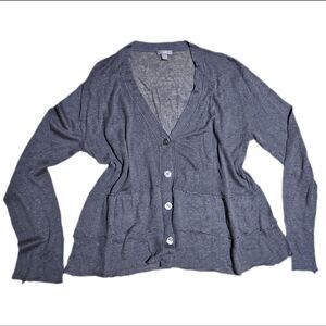 coquette grunge sheer gray tiered cardigan